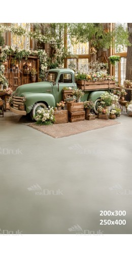 Tło fotograficzne „Zielony pickup” | E_715